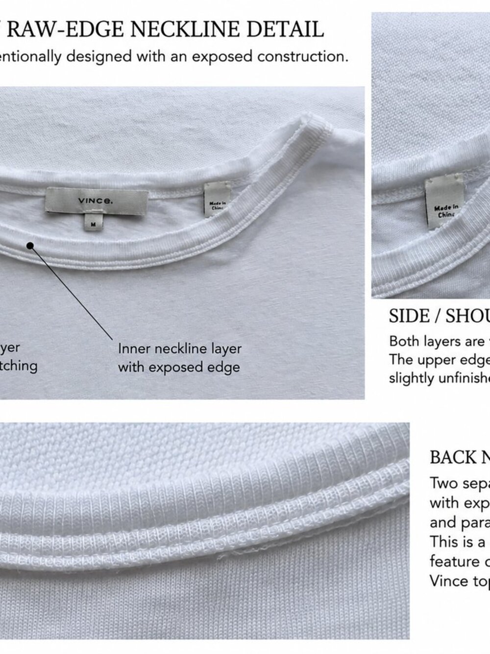 Vince White Tencel Linen Raw Edge Long Sleeve Top M - Picture 6 of 16